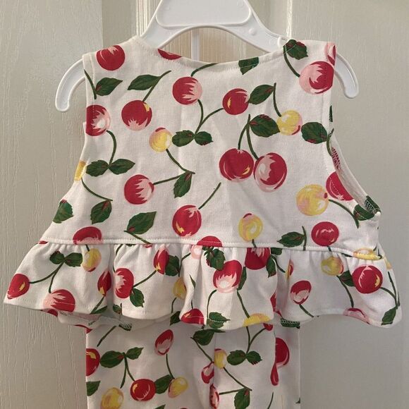 Agabang Cherry 2 Piece Ruffle Top and Pants Set Baby Girls Size 12 Months NWT - Picture 7 of 8